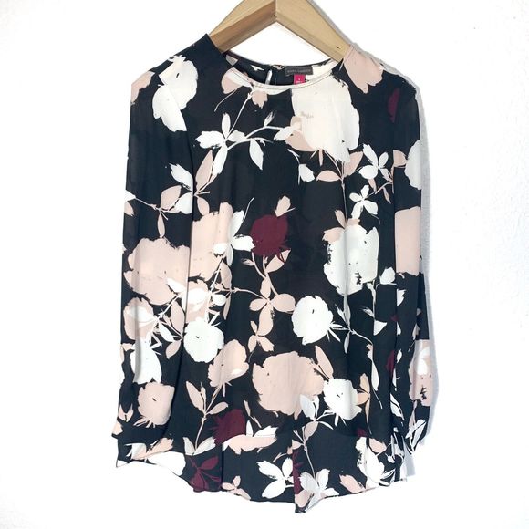 Vince Camuto Floral Hi Lo Blouse Size Small Women’s - Picture 2 of 9